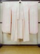 Photo1: M1003J Vintage Japanese women Pale Light Pink JUBAN undergarment / Silk.  Based woven pattern: Maple leaf, Bamboo leaf, Tortoise-shell pattern(Hexagonal pattern)  (Grade B) (1)