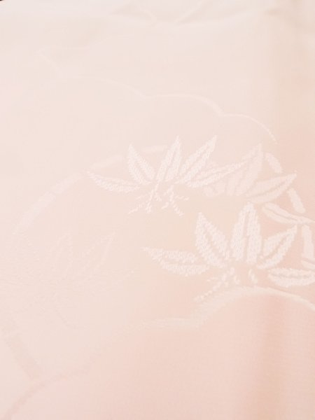 Photo10: Mint M1003K Vintage Japanese women Pale Light Pink JUBAN undergarment / Silk.  Based woven pattern: Bamboo leaft, Cloud, Gradation  (Grade A) (10)