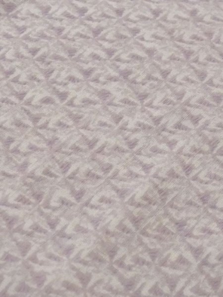 Photo8: M1003O Vintage Japanese women Pale Grayish Purple JUBAN undergarment / Wool. Abstract pattern Aging deterioration. There is an impression from use.  (Grade D) (8)