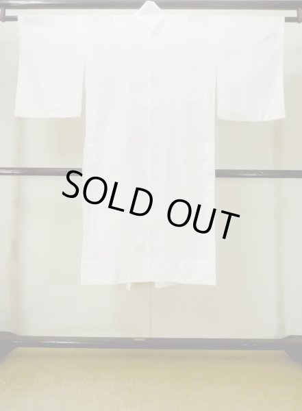 Photo2: M1003P Vintage Japanese women   White JUBAN undergarment / Synthetic.    (Grade C) (2)