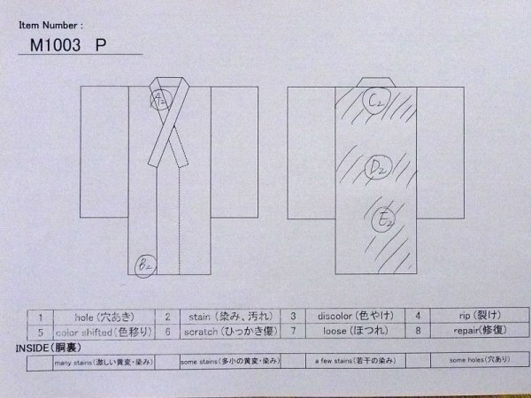 Photo11: M1003P Vintage Japanese women   White JUBAN undergarment / Synthetic.    (Grade C) (11)