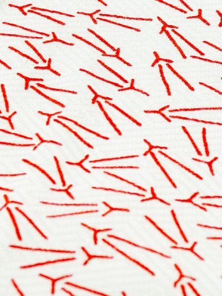 Photo7: M1003R Vintage Japanese women   White JUBAN undergarment / Synthetic. Pine tree/branch/needle, Aging deterioration.   (Grade C) (7)