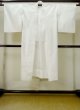 Photo1: M1003V Vintage Japanese women   White JUBAN undergarment / Synthetic.  Based woven pattern: Grass, Haze  (Grade C) (1)