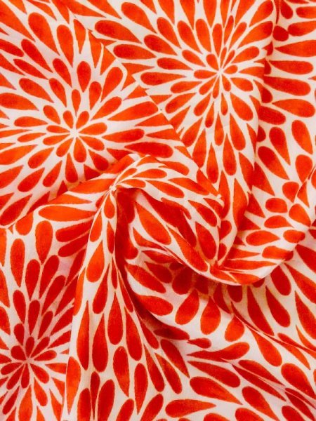 Photo9: M1003X Vintage Japanese women   Red JUBAN undergarment / Synthetic. Chrysanthemum   (Grade D) (9)