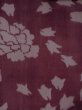 Photo3: M1010C Antique Japanese women  Dark Red Summer / Silk. Peony Stains/Soils all over. Aging deterioration. There is an impression from use.  (Grade D) (3)