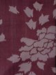 Photo4: M1010C Antique Japanese women  Dark Red Summer / Silk. Peony Stains/Soils all over. Aging deterioration. There is an impression from use.  (Grade D) (4)