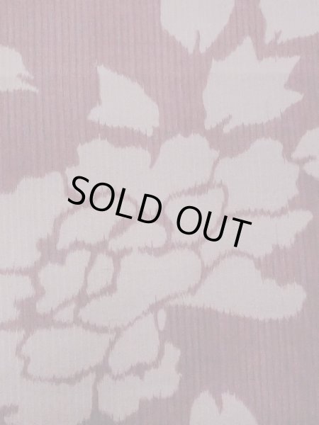 Photo5: M1010C Antique Japanese women  Dark Red Summer / Silk. Peony Stains/Soils all over. Aging deterioration. There is an impression from use.  (Grade D) (5)