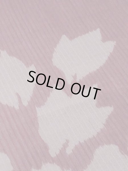 Photo7: M1010C Antique Japanese women  Dark Red Summer / Silk. Peony Stains/Soils all over. Aging deterioration. There is an impression from use.  (Grade D) (7)