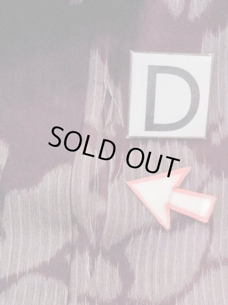 Photo15: M1010C Antique Japanese women  Dark Red Summer / Silk. Peony Stains/Soils all over. Aging deterioration. There is an impression from use.  (Grade D) (15)