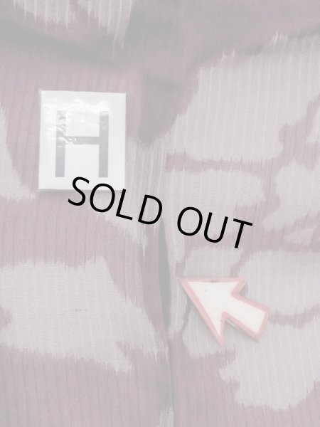 Photo19: M1010C Antique Japanese women  Dark Red Summer / Silk. Peony Stains/Soils all over. Aging deterioration. There is an impression from use.  (Grade D) (19)