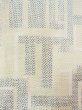 Photo5: M1010E Vintage Japanese women   Off White HITOE unlined / Silk. Geometrical pattern,   (Grade B) (5)