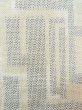 Photo7: M1010E Vintage Japanese women   Off White HITOE unlined / Silk. Geometrical pattern,   (Grade B) (7)