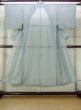 Photo1: M1010F Vintage Japanese women Pale Grayish Light Blue HITOE unlined / Silk.    (Grade C) (1)