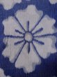 Photo6: M1010H Vintage Japanese women   Indigo Blue OJIYACHIJIMI / Linen. Flower There is an impression from use.  (Grade D) (6)