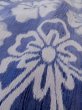Photo9: M1010H Vintage Japanese women   Indigo Blue OJIYACHIJIMI / Linen. Flower There is an impression from use.  (Grade D) (9)