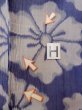 Photo21: M1010H Vintage Japanese women   Indigo Blue OJIYACHIJIMI / Linen. Flower There is an impression from use.  (Grade D) (21)