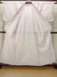 Photo2: Mint M1010I Vintage Japanese women   White HITOE unlined / Synthetic. Geometrical pattern,   (Grade A) (2)