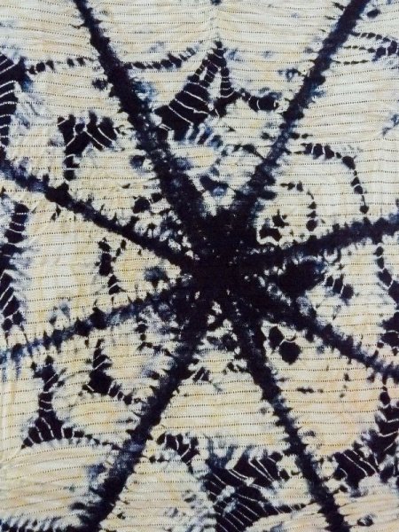 Photo8: M1010J Antique Japanese women   Black Summer / Silk. Flower   (Grade B) (8)