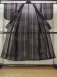 Photo2: M1010K Antique Japanese women   Black Summer / Silk. Stripes,   (Grade D) (2)