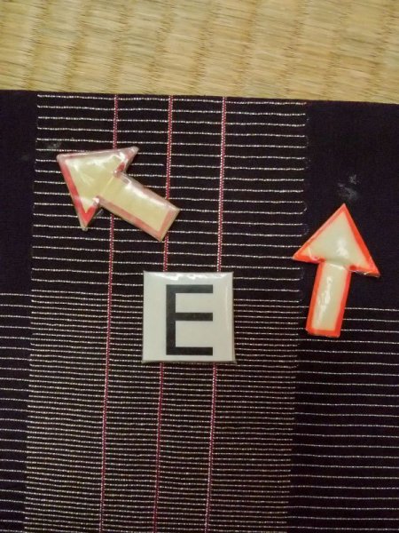 Photo18: M1010K Antique Japanese women   Black Summer / Silk. Stripes,   (Grade D) (18)