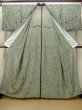 Photo2: M1010L Vintage Japanese women  Grayish Green Summer / Silk. Leaf,   (Grade B) (2)