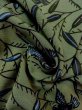 Photo11: M1010L Vintage Japanese women  Grayish Green Summer / Silk. Leaf,   (Grade B) (11)