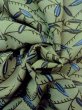 Photo12: M1010L Vintage Japanese women  Grayish Green Summer / Silk. Leaf,   (Grade B) (12)