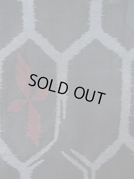 Photo3: M1010O Antique Japanese women   Black Summer / Silk. Flower,   (Grade D) (3)