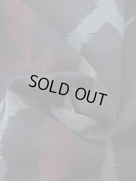 Photo12: M1010O Antique Japanese women   Black Summer / Silk. Flower,   (Grade D) (12)