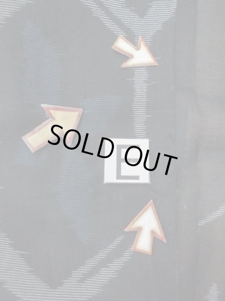 Photo19: M1010O Antique Japanese women   Black Summer / Silk. Flower,   (Grade D) (19)