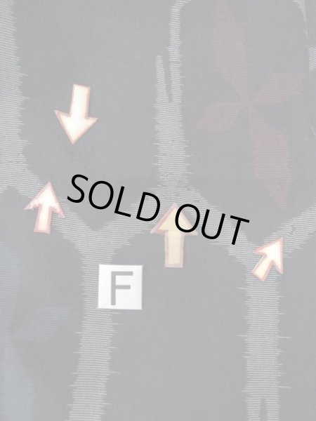 Photo20: M1010O Antique Japanese women   Black Summer / Silk. Flower,   (Grade D) (20)