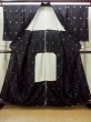 Photo2: M1010S Antique Japanese women   Black HITOE unlined / Silk. Cross,   (Grade B) (2)