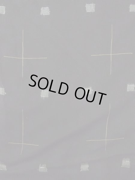 Photo4: M1010S Antique Japanese women   Black HITOE unlined / Silk. Cross,   (Grade B) (4)