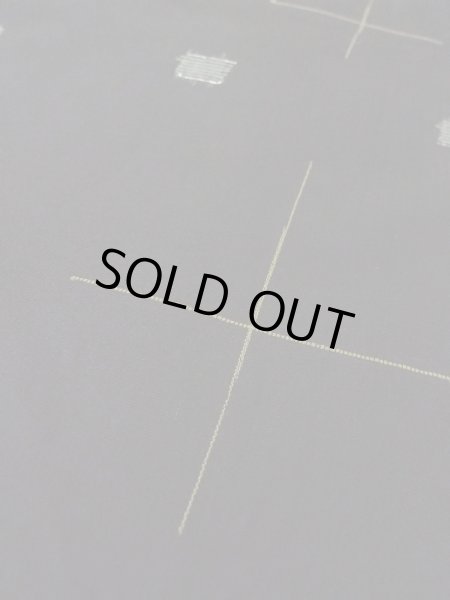 Photo7: M1010S Antique Japanese women   Black HITOE unlined / Silk. Cross,   (Grade B) (7)