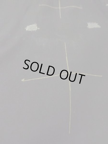 Photo9: M1010S Antique Japanese women   Black HITOE unlined / Silk. Cross,   (Grade B) (9)