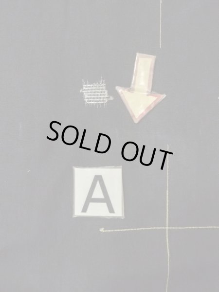 Photo13: M1010S Antique Japanese women   Black HITOE unlined / Silk. Cross,   (Grade B) (13)