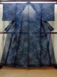 Photo1: Mint M1010T Vintage Japanese women   Indigo Blue HITOE unlined / Synthetic. Pine tree/branch/needle   (Grade A) (1)