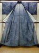 Photo2: Mint M1010T Vintage Japanese women   Indigo Blue HITOE unlined / Synthetic. Pine tree/branch/needle   (Grade A) (2)
