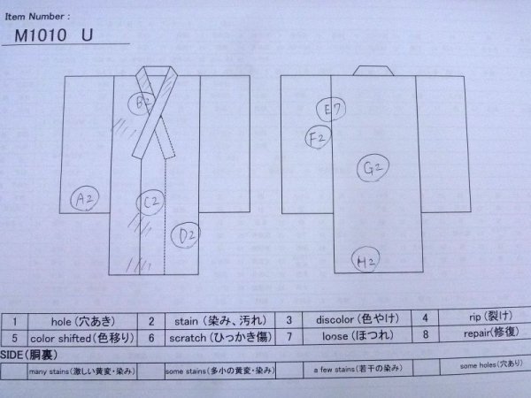 Photo13: M1010U Vintage Japanese women   Off White HITOE unlined / Synthetic. Flower,   (Grade C) (13)