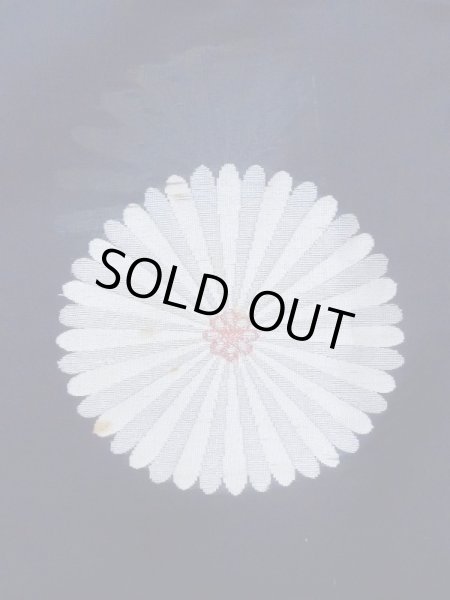 Photo6: M1010X Antique Japanese women   Indigo Blue HITOE unlined / Silk. Flower,   (Grade C) (6)