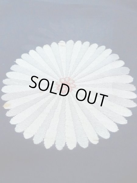 Photo7: M1010X Antique Japanese women   Indigo Blue HITOE unlined / Silk. Flower,   (Grade C) (7)