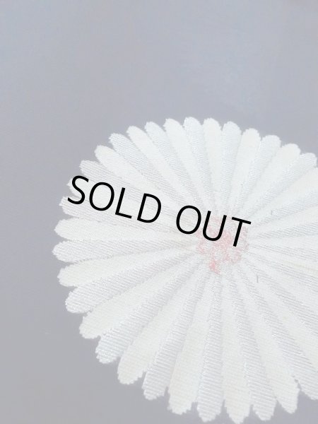 Photo8: M1010X Antique Japanese women   Indigo Blue HITOE unlined / Silk. Flower,   (Grade C) (8)