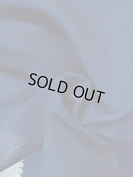 Photo10: M1010X Antique Japanese women   Indigo Blue HITOE unlined / Silk. Flower,   (Grade C) (10)