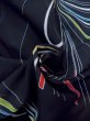 Photo12: M1010Y Vintage Japanese women   Black HITOE unlined / Synthetic. Bundle of Ribbons,   (Grade D) (12)