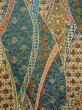 Photo4: M1011A Vintage Japanese women  Dark Multi Color KOMON dyed / Silk. Chinz pattern   (Grade A) (4)