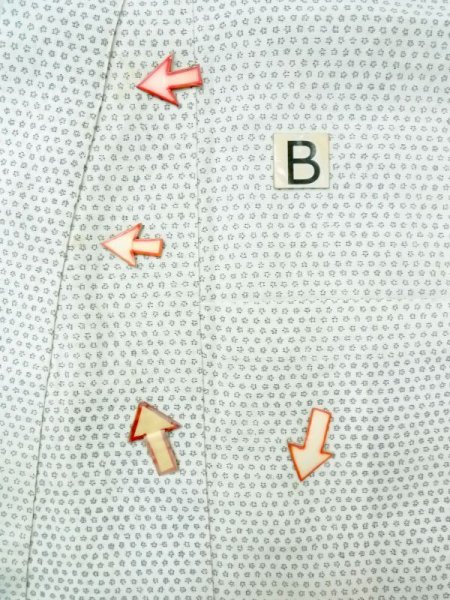 Photo12: M1011C Vintage Japanese   Black Men's Kimono / Silk. Geometrical pattern   (Grade C) (12)