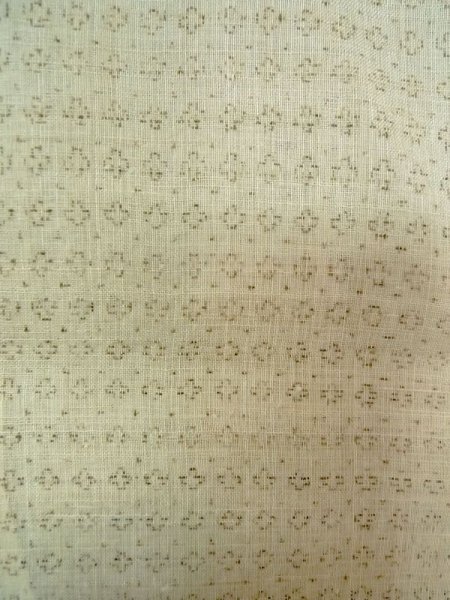 Photo4: M1011D Vintage Japanese   Beige Men's Kimono / Linen. Geometrical pattern   (Grade C) (4)