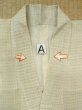 Photo12: M1011D Vintage Japanese   Beige Men's Kimono / Linen. Geometrical pattern   (Grade C) (12)