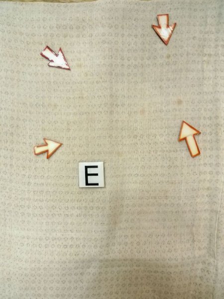 Photo16: M1011D Vintage Japanese   Beige Men's Kimono / Linen. Geometrical pattern   (Grade C) (16)