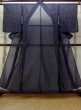 Photo1: M1018A Vintage Japanese women   Indigo Blue HITOE unlined / Cotton/hemp Flower,   (Grade B) (1)